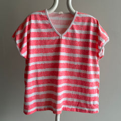 1980s Neon Pink/Orange Drop Sleeve T-Shirt