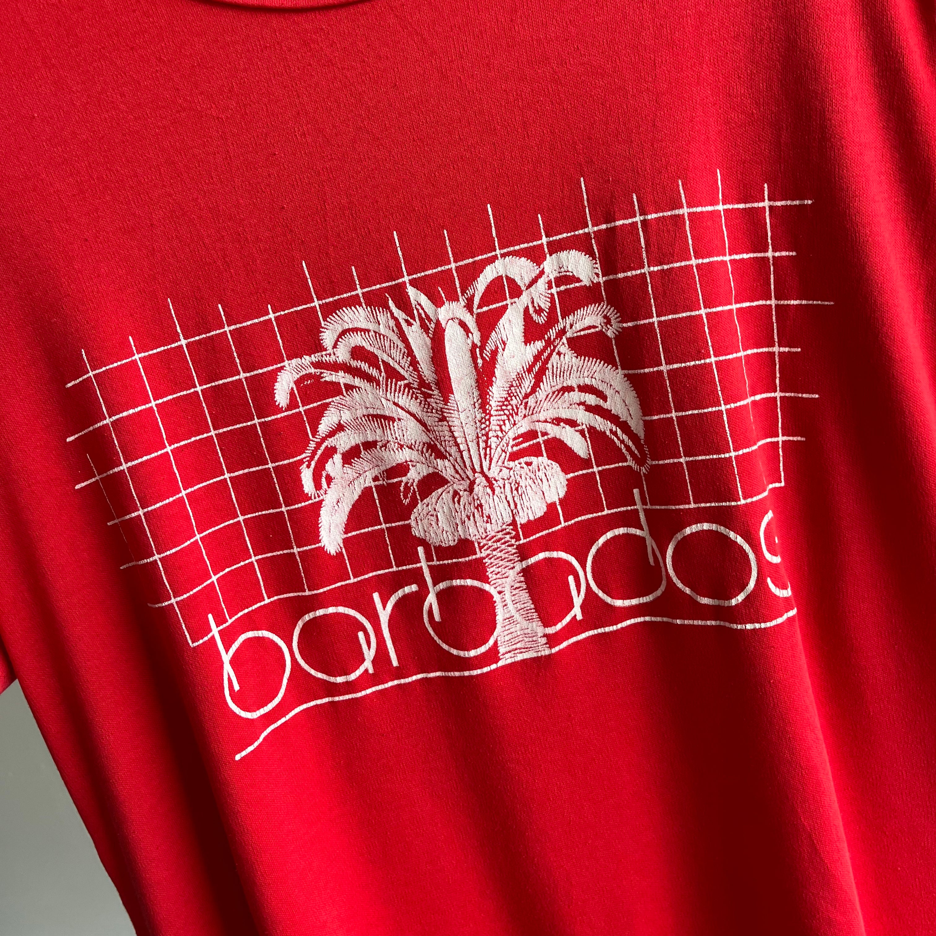 T-shirt Touristique de la Barbade des années 1980