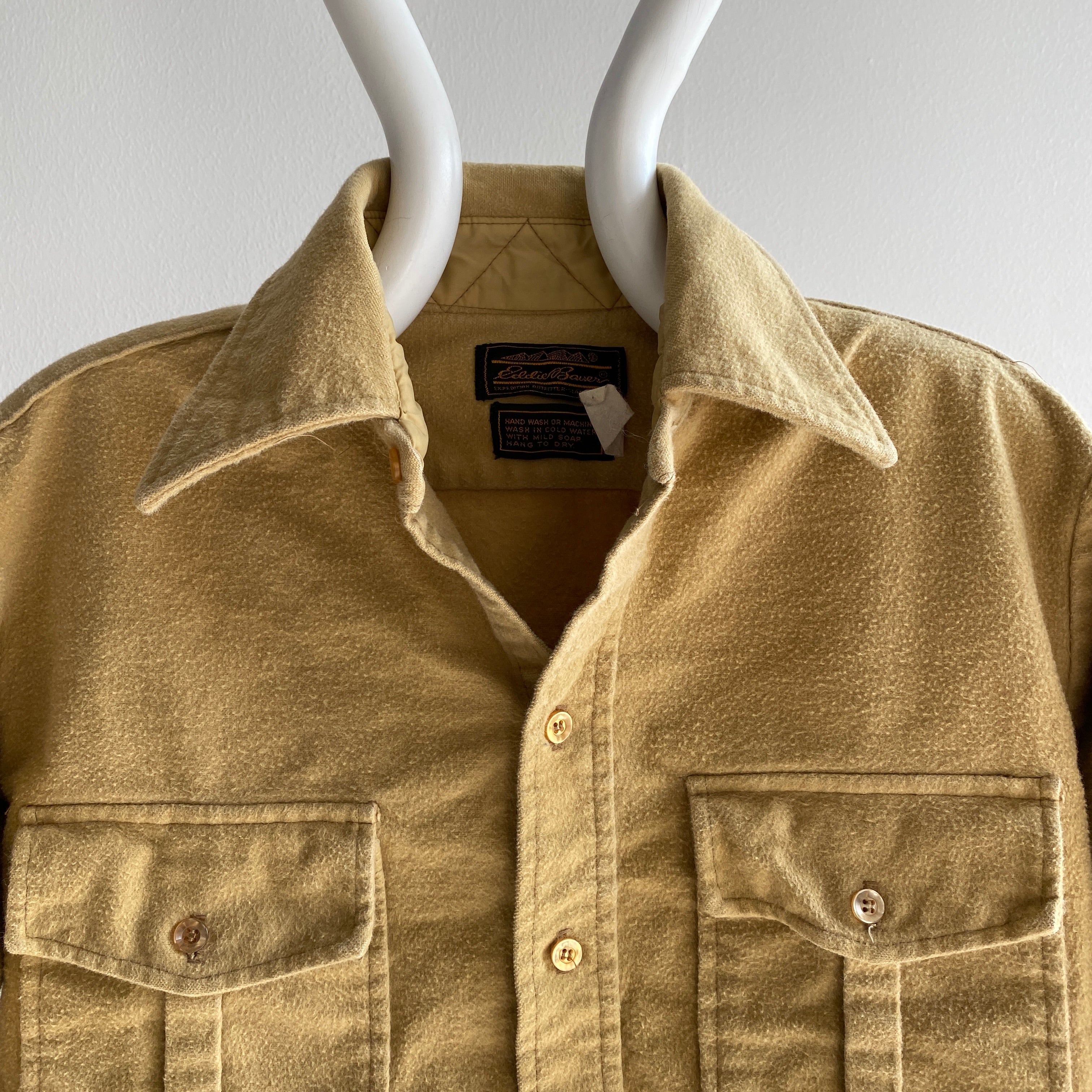 1970s Eddie Bauer Moleskin Cotton American Made Flannel - Smaller Size