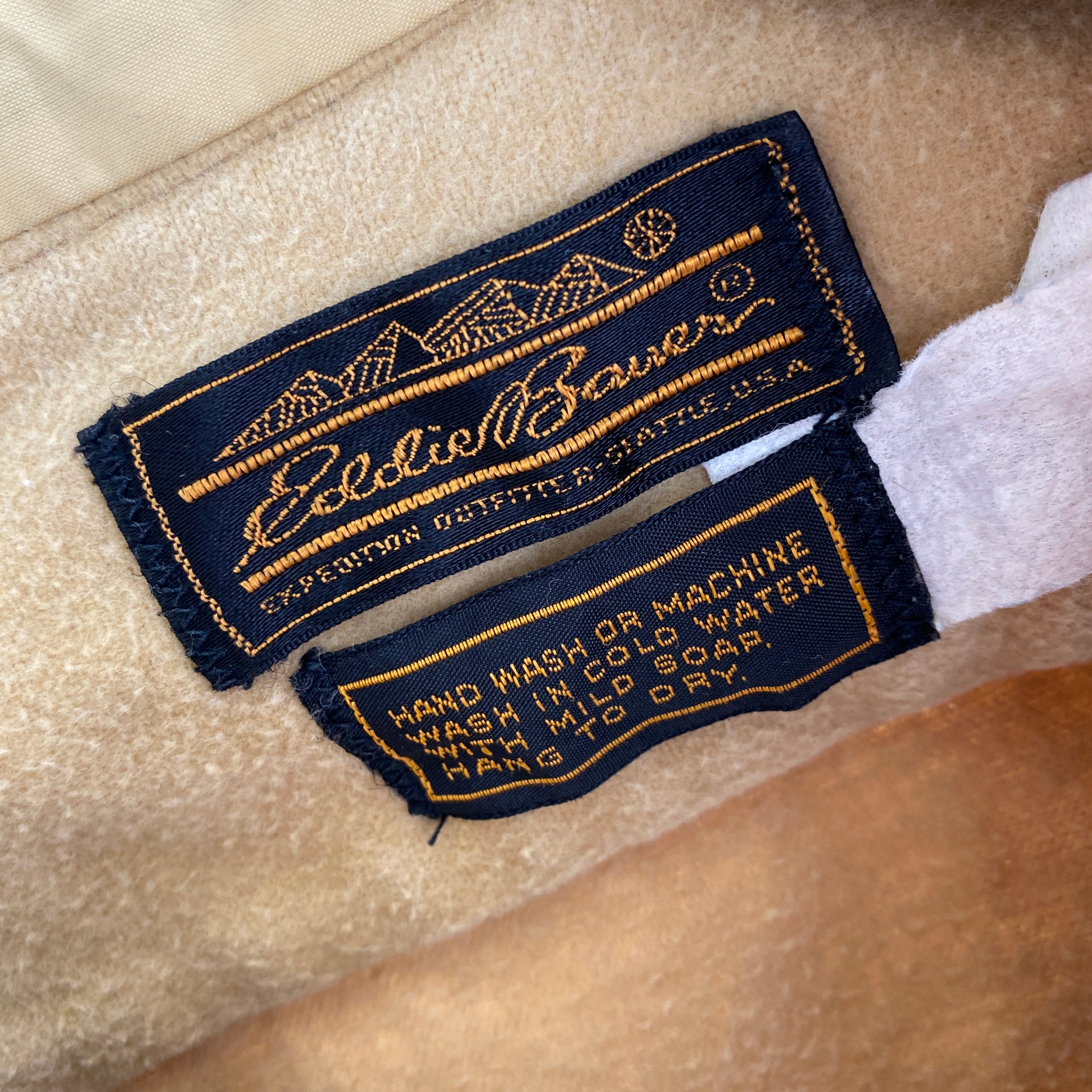 1970s Eddie Bauer Moleskin Cotton American Made Flannel - Taille plus petite