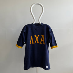 T-shirt de football de la fraternité AXA Lambda Chi Alpha des années 1970