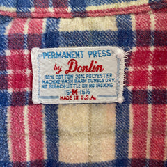 1950/60s Lightweight Super Soft Pink/Purple, Blue and Tan Cotton Poly Flannel by Donlin
