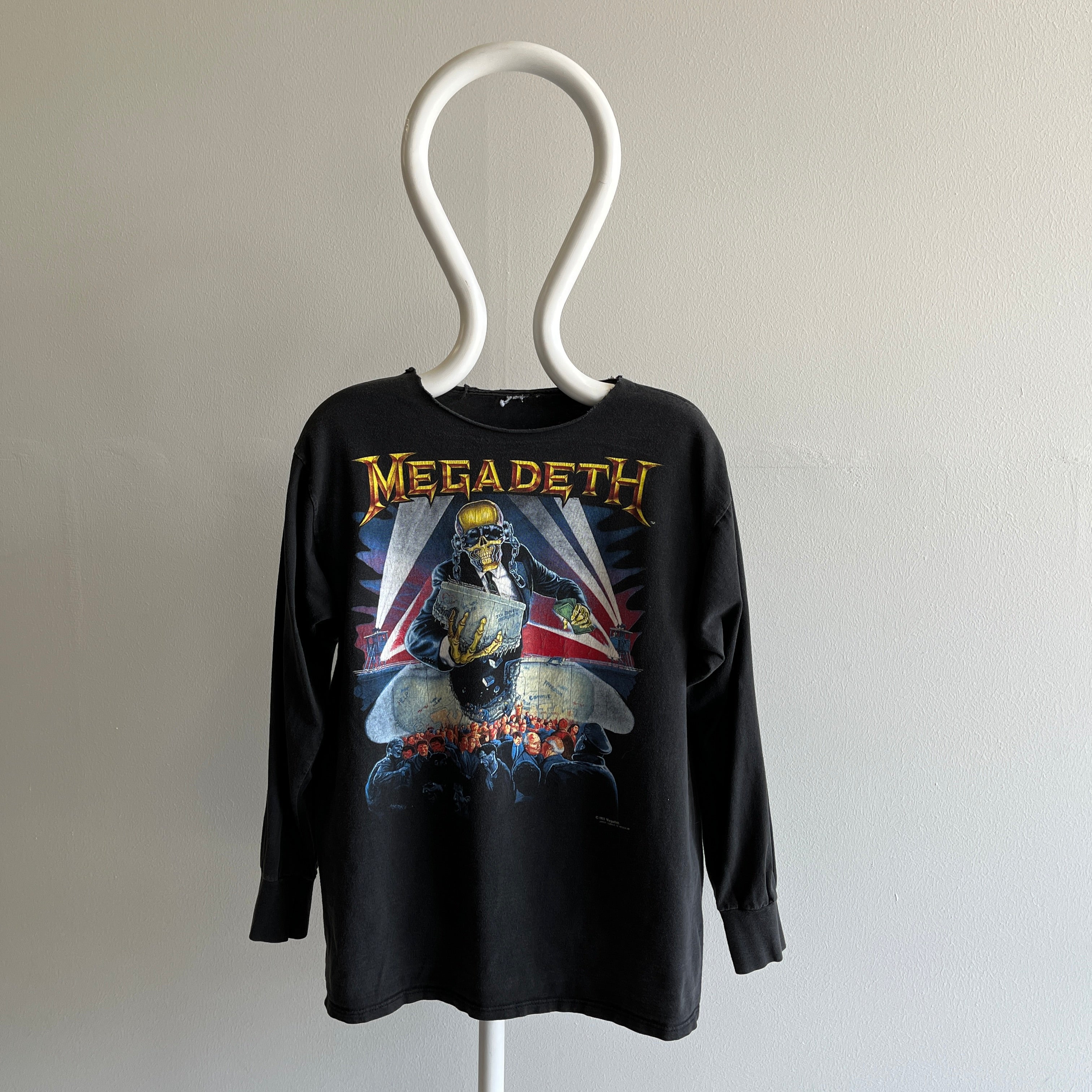 1990 Megadeath Band T-shirt à manches longues avec col coupé par Brockum
