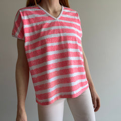 1980s Neon Pink/Orange Drop Sleeve T-Shirt