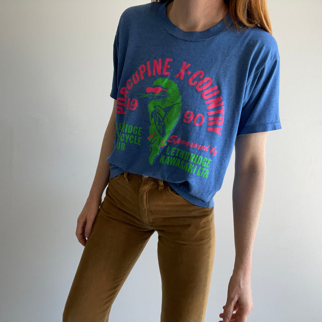 1990 Porcupine X-Country Motorcycle Club Super Rad and Thin T-Shirt