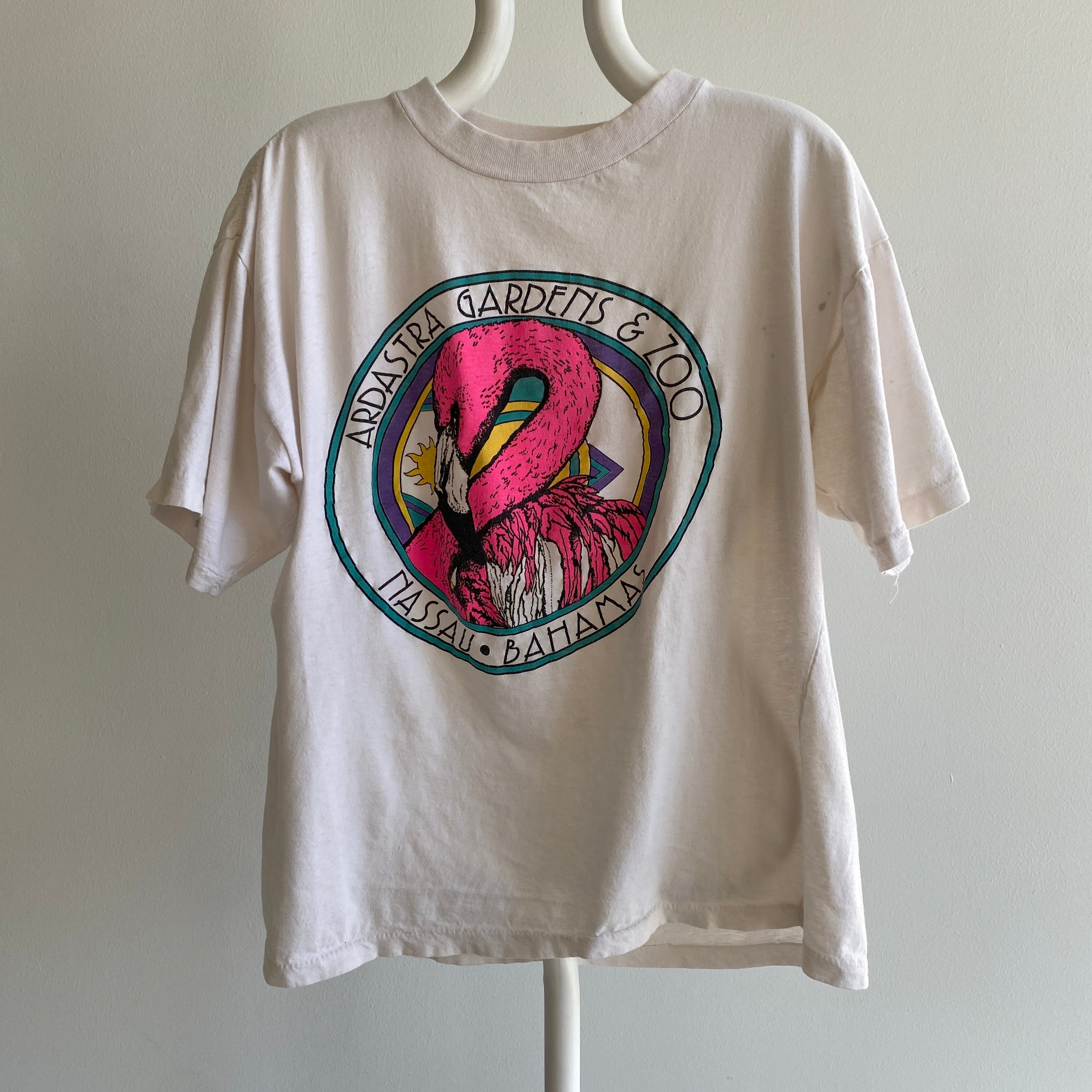 1990s Ardastra Gardens & Zoo Nassau Bahamas Tourist T-Shirt - Blousy