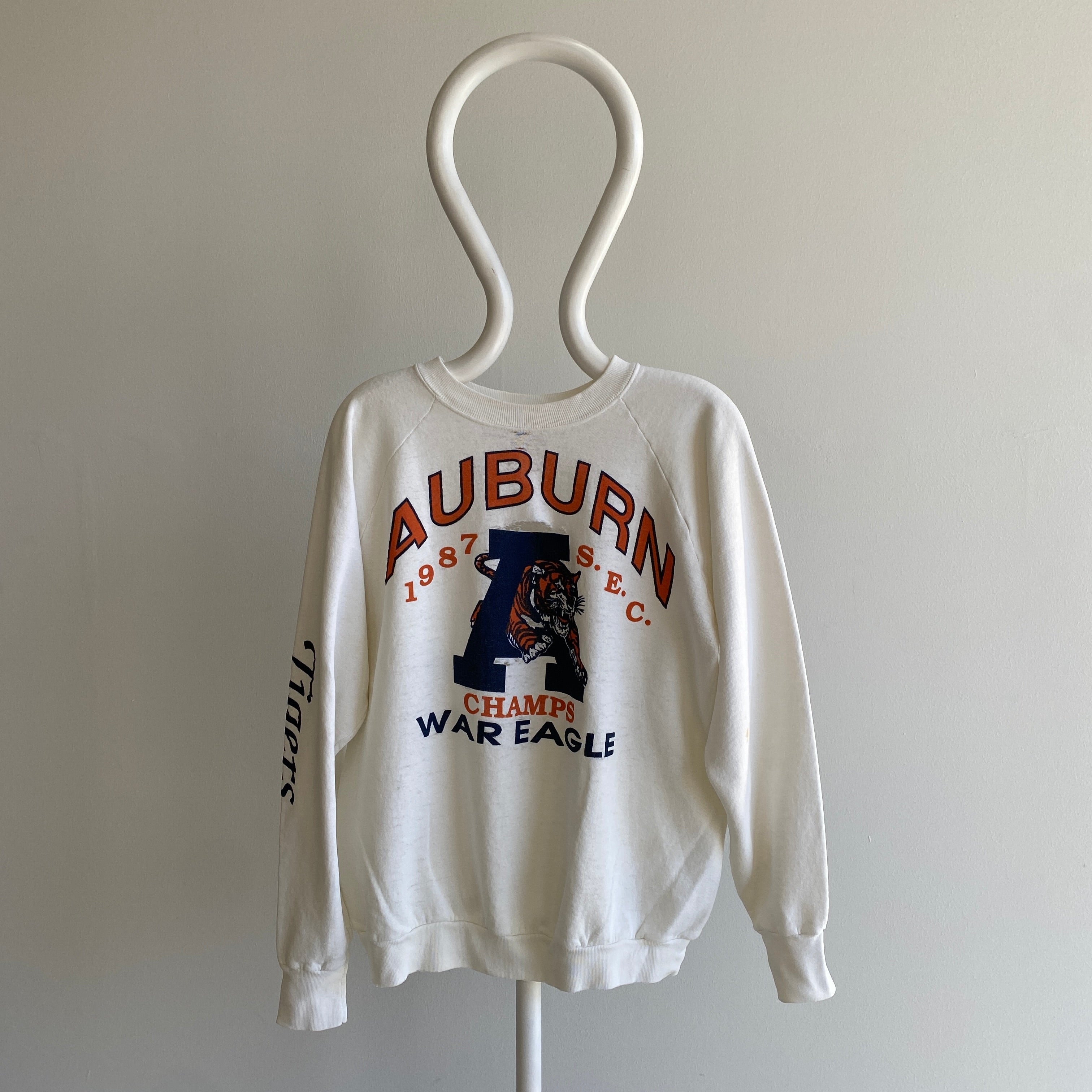 1987 Paper Thin Auburn Champs Shredded, Tattered and Torn Graphic Sweatshirt