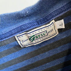 T-shirt à manches longues en coton rayé GUESS des années 1990