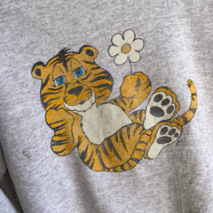 1980s Tiger Holding a Daisy Sweatshirt