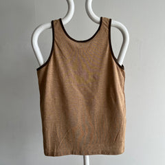 1970s Brand New 50/50 Coffee Ice Cream Tank with Brown Piping