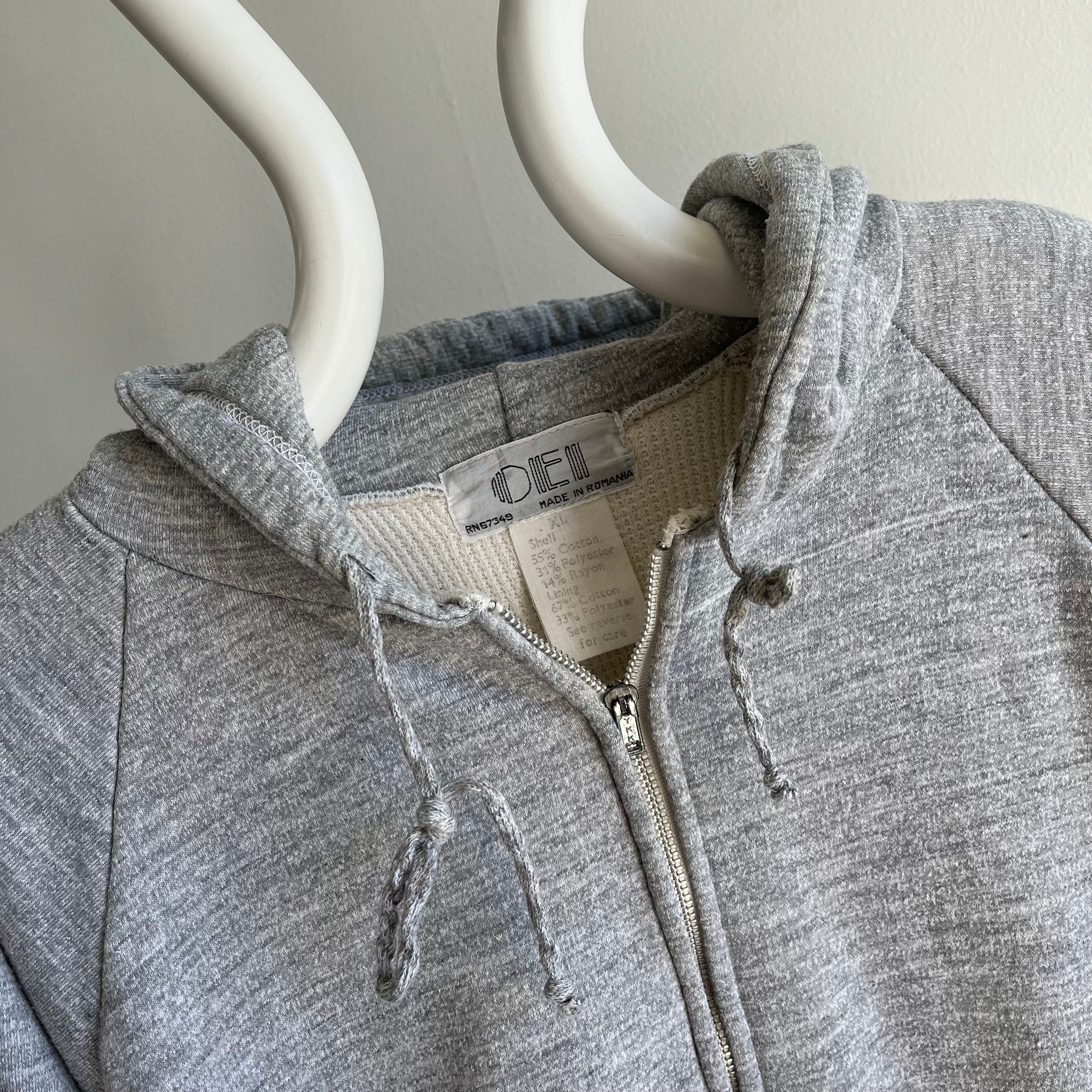 1970/80s Gray Insulated Zip Up Hoodie - !!!!!