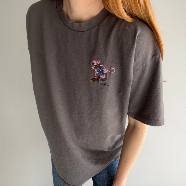1998 Pink Panther in Jean Short and Roller Skates Oversized T-Shirt