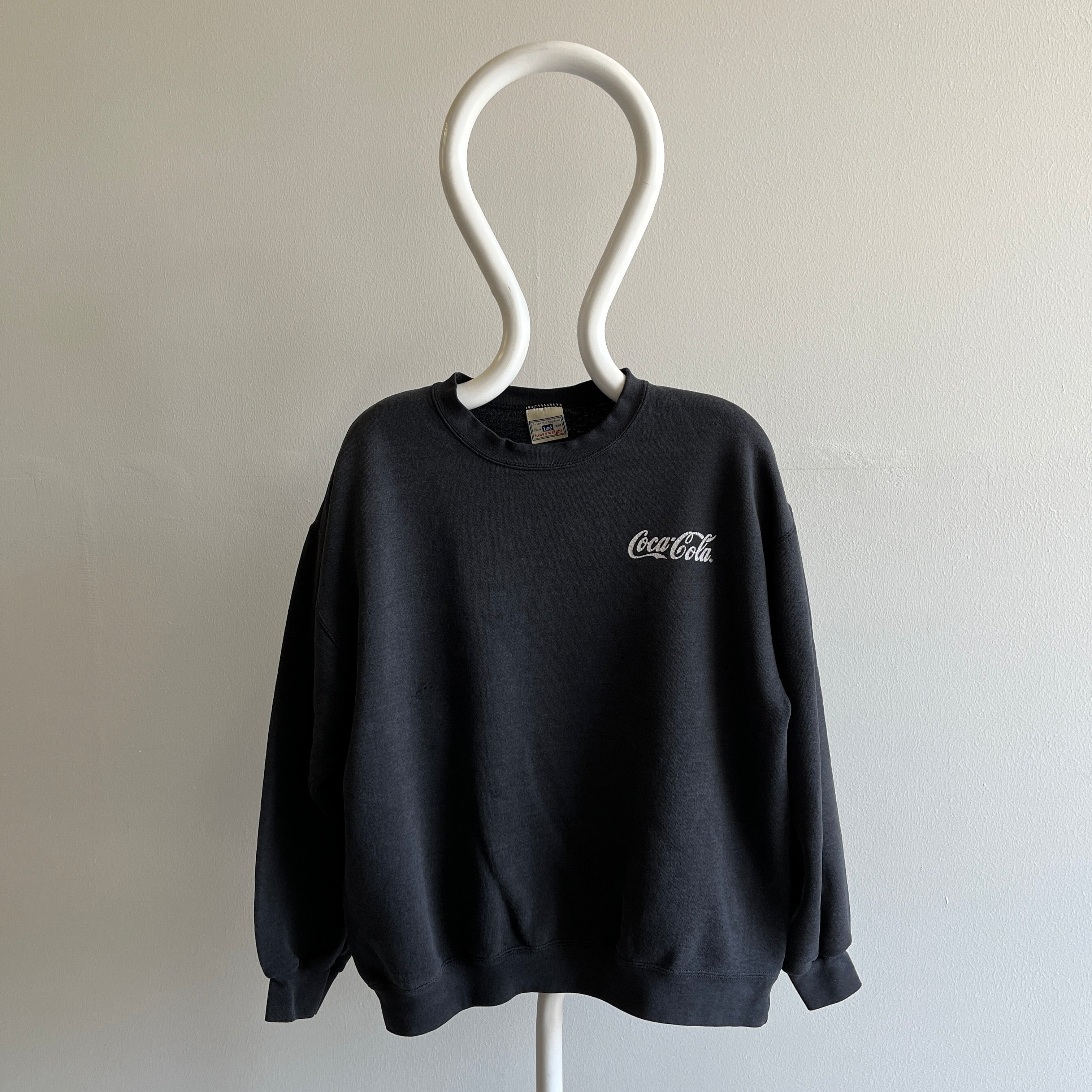 1990s Coca-Cola Faded Black/Gray Sweatshirt by Lee