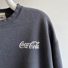 Sweat Coca-Cola délavé noir/gris des années 1990 par Lee