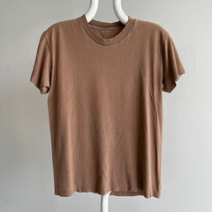 1980s Soft and Slouchy Brown Army T-Shirt