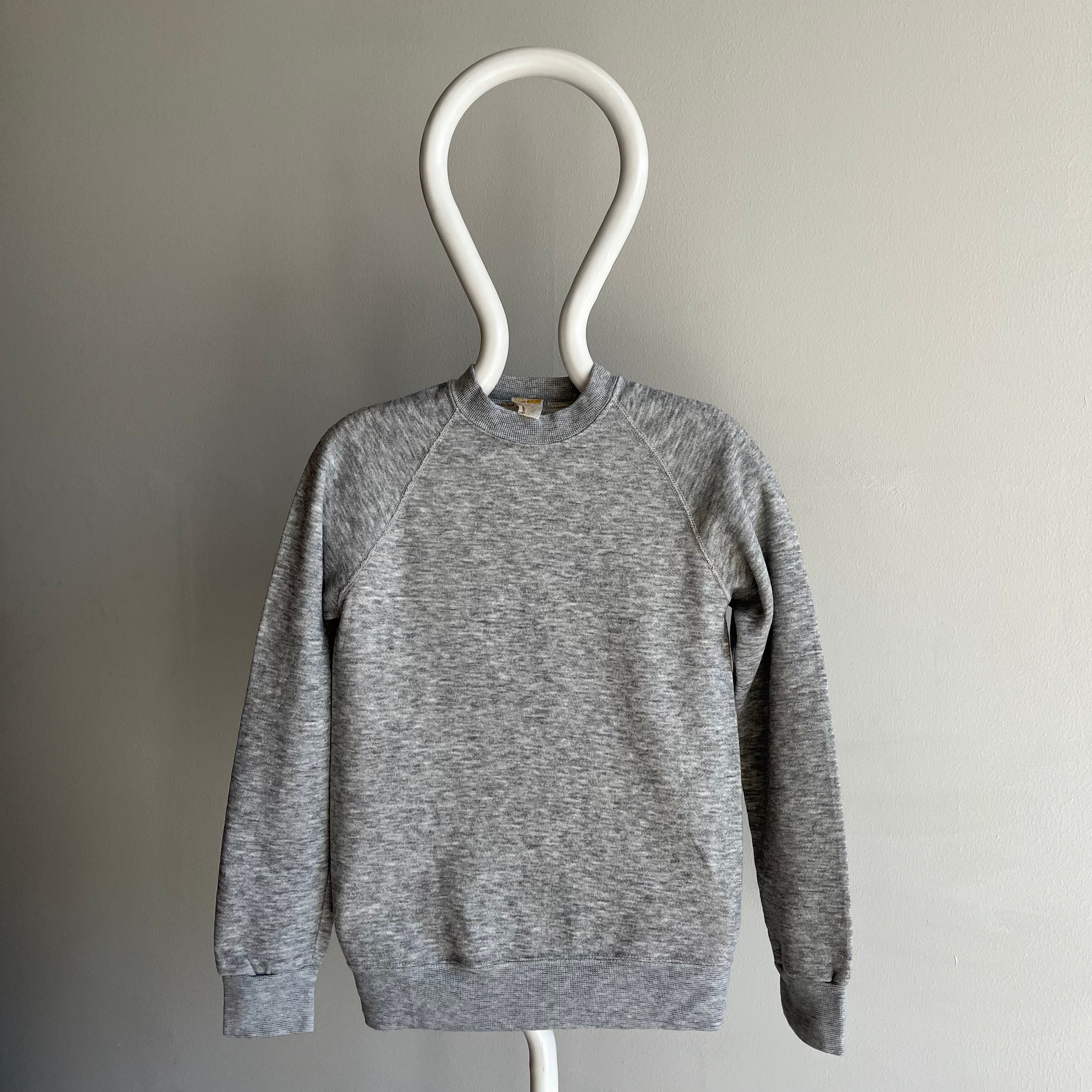 1970s Blank Gray FItted Sweatshirt by Challenger