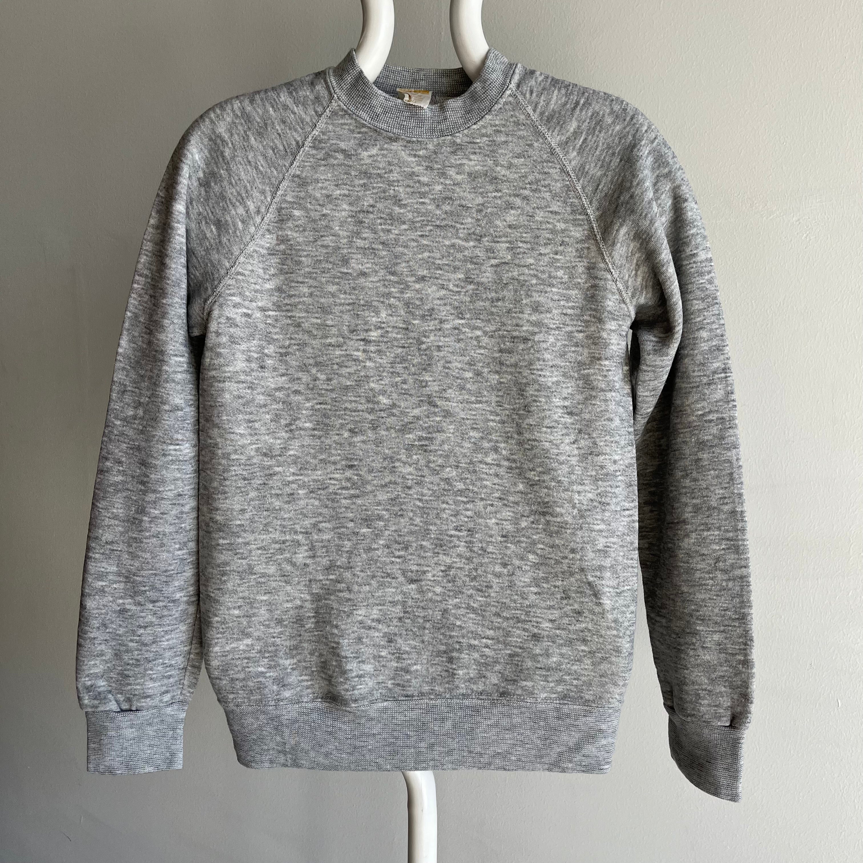 1970s Blank Gray FItted Sweatshirt by Challenger