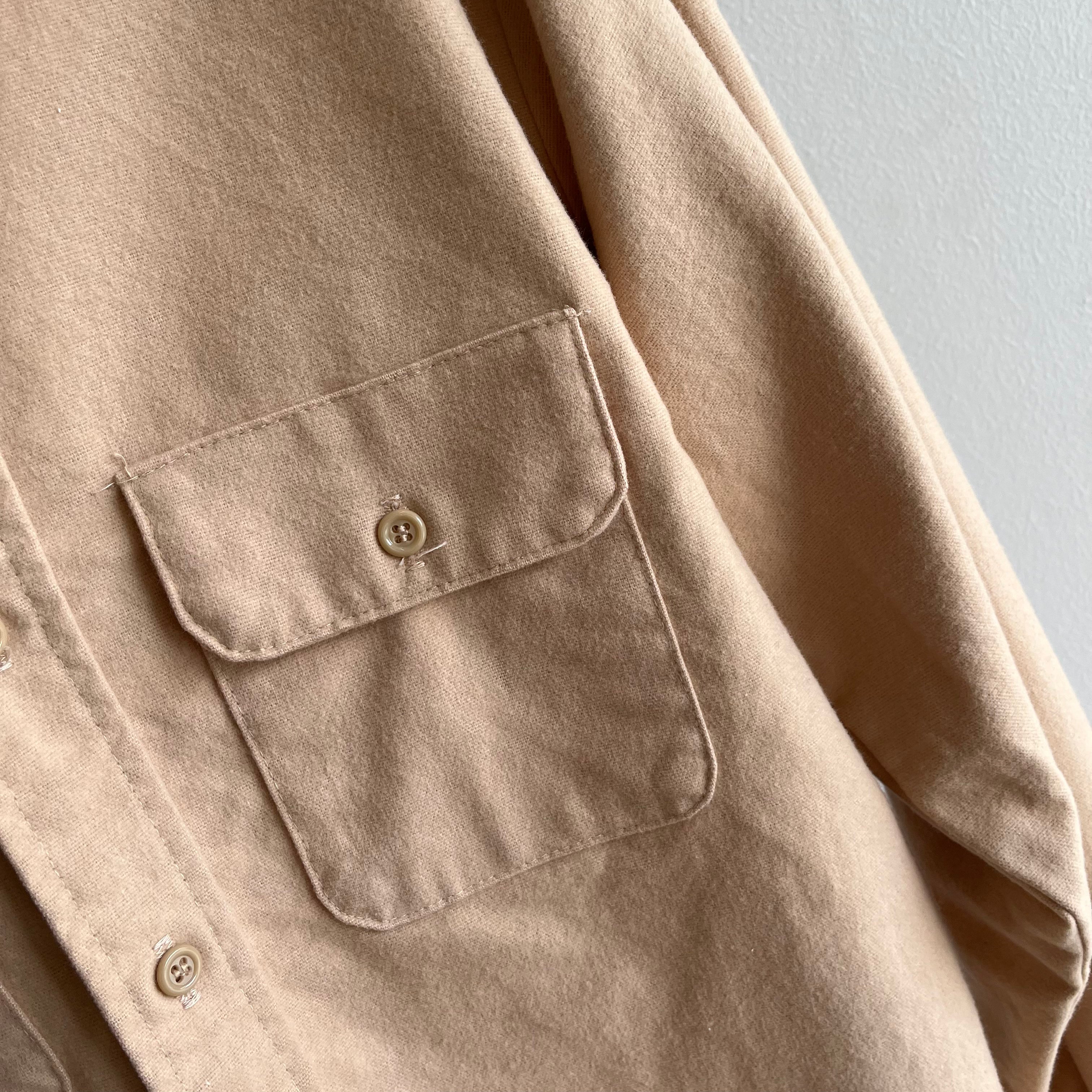 1980s Five Brothers Light Camel Cotton Chamois Shirt