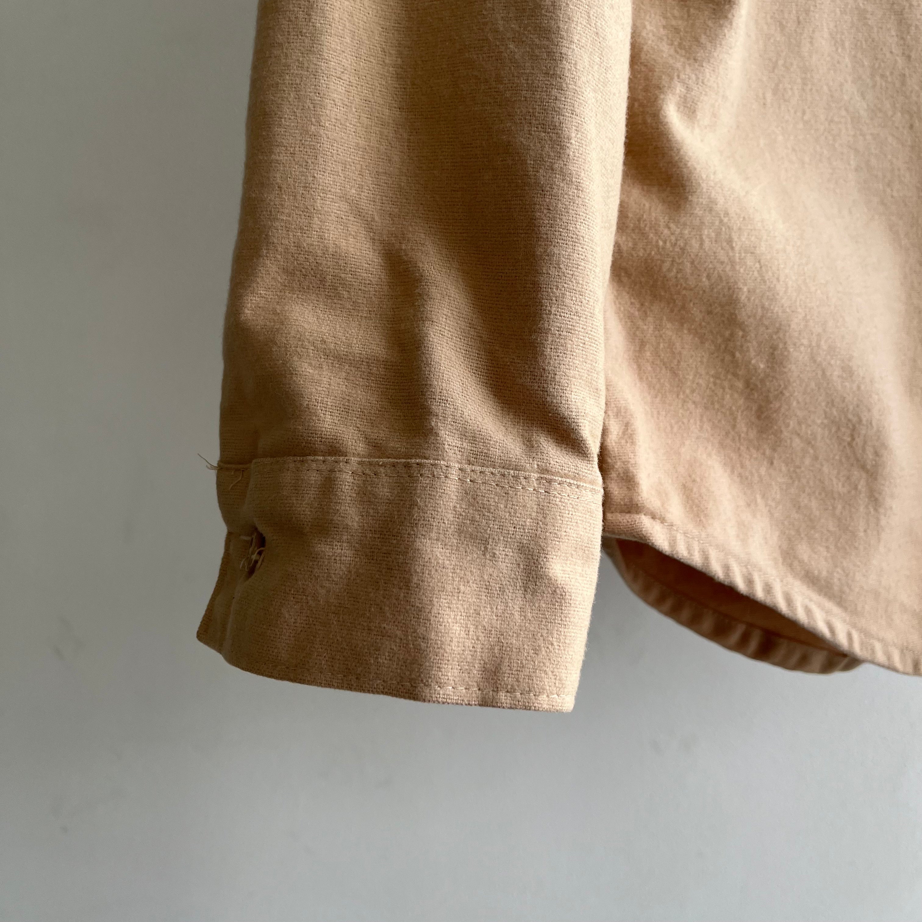 1980s Five Brothers Light Camel Cotton Chamois Shirt