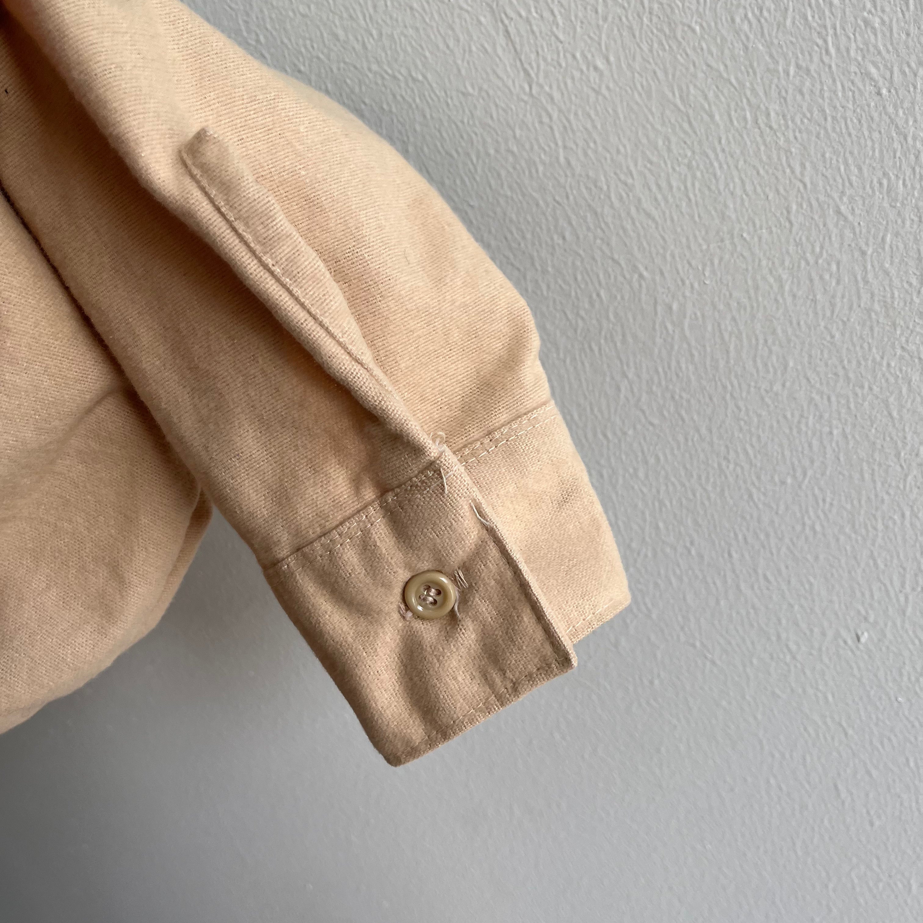 1980s Five Brothers Light Camel Cotton Chamois Shirt