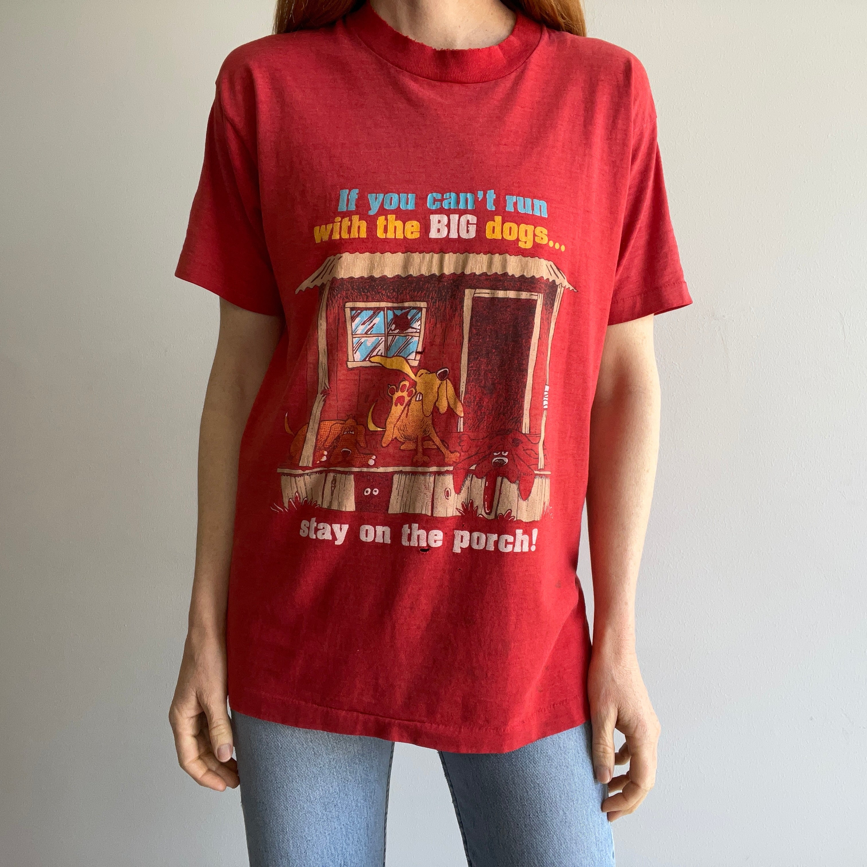 1980s Big Dogs Thrashed and Tattered T-Shirt