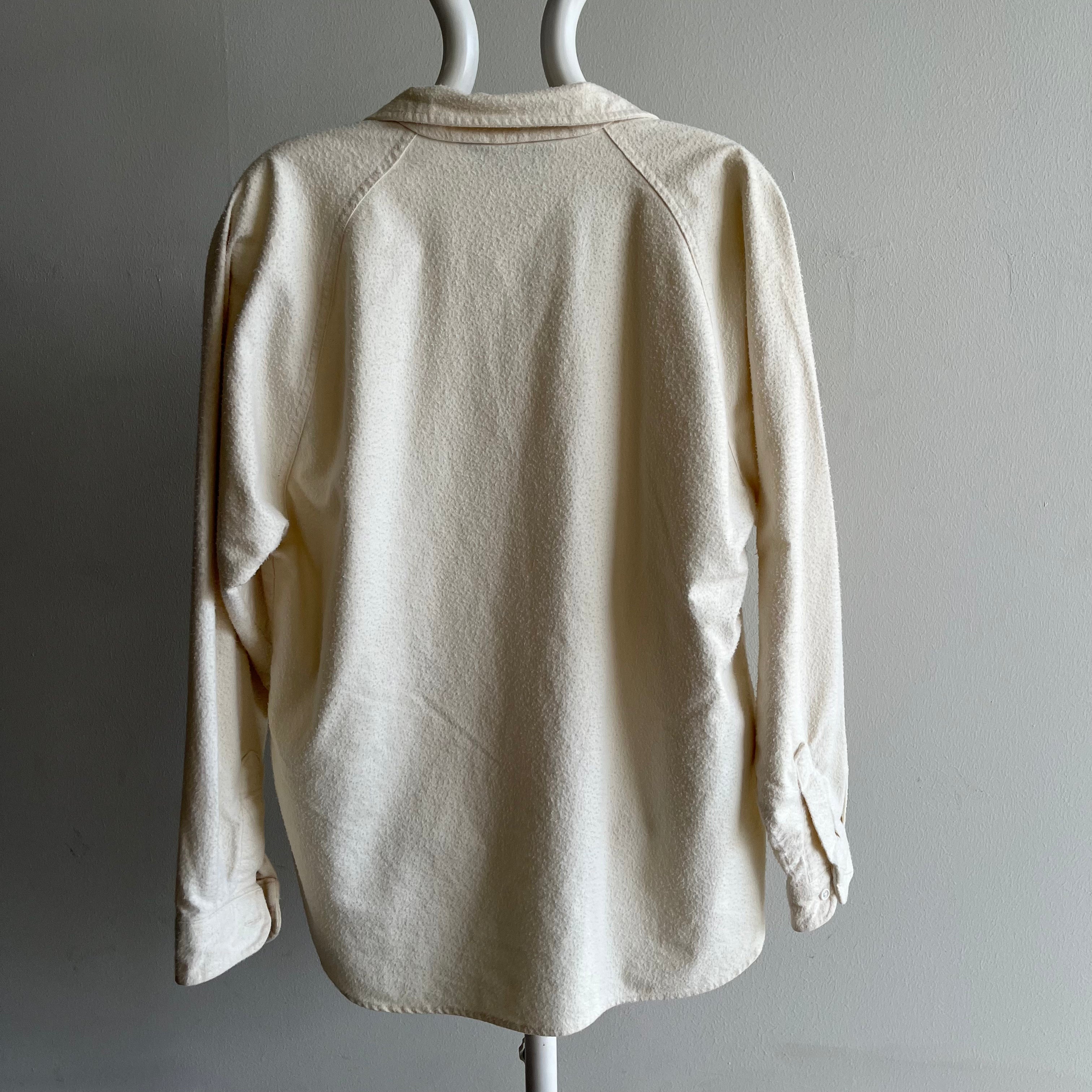 1980s USA MADE RARE Woolrich Women's Creamy White Flannel