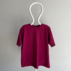 1990s Boxy Blank Magenta Cotton T-Shirt