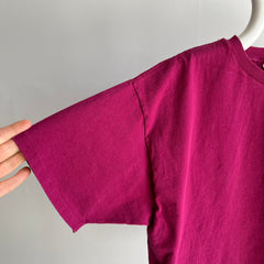 1990s Boxy Blank Magenta Cotton T-Shirt