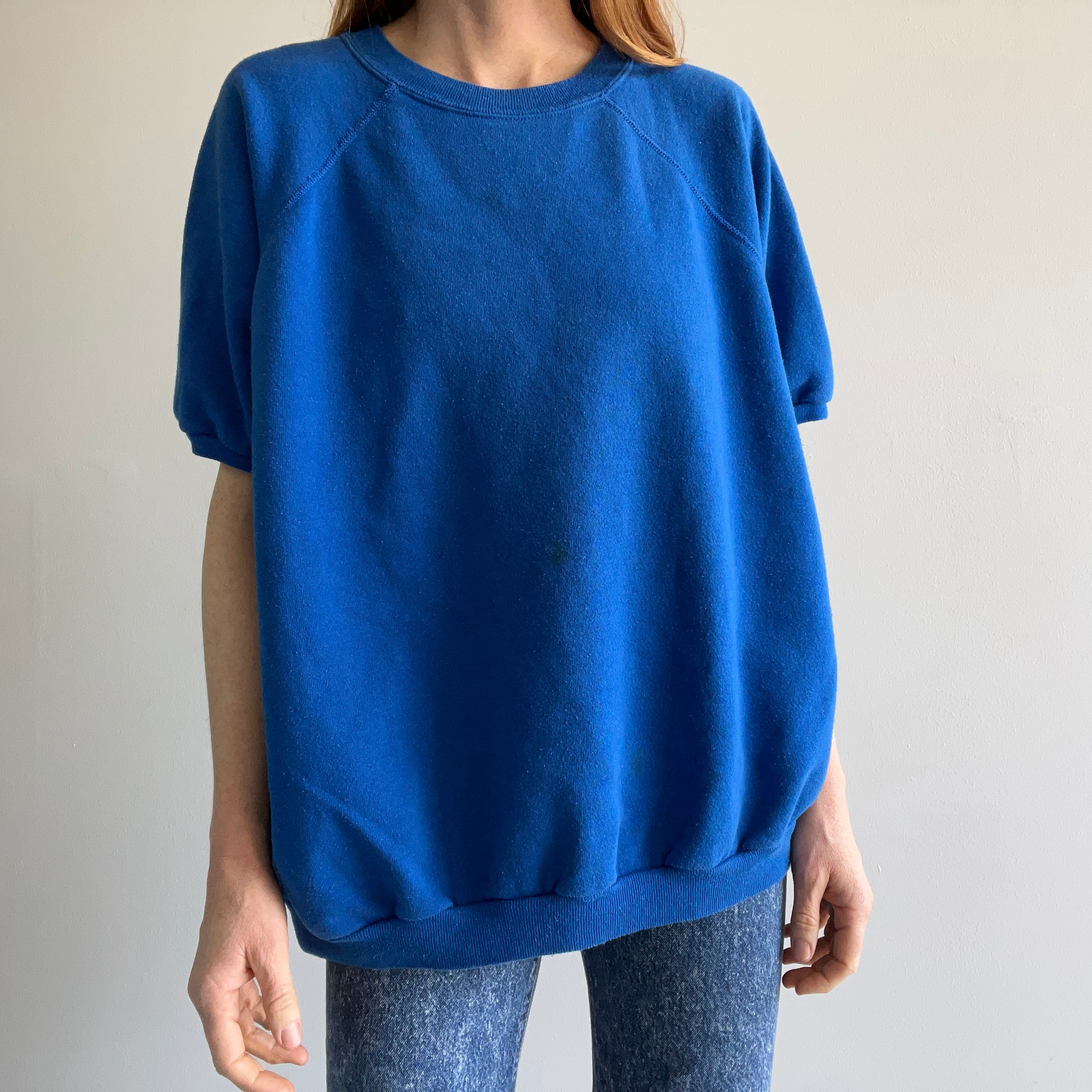 1980s Relaxed Fit Royal Blue Warm Up by Tultex