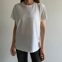 1980s Blank White Buttery Soft T-Shirt - Made in Canada