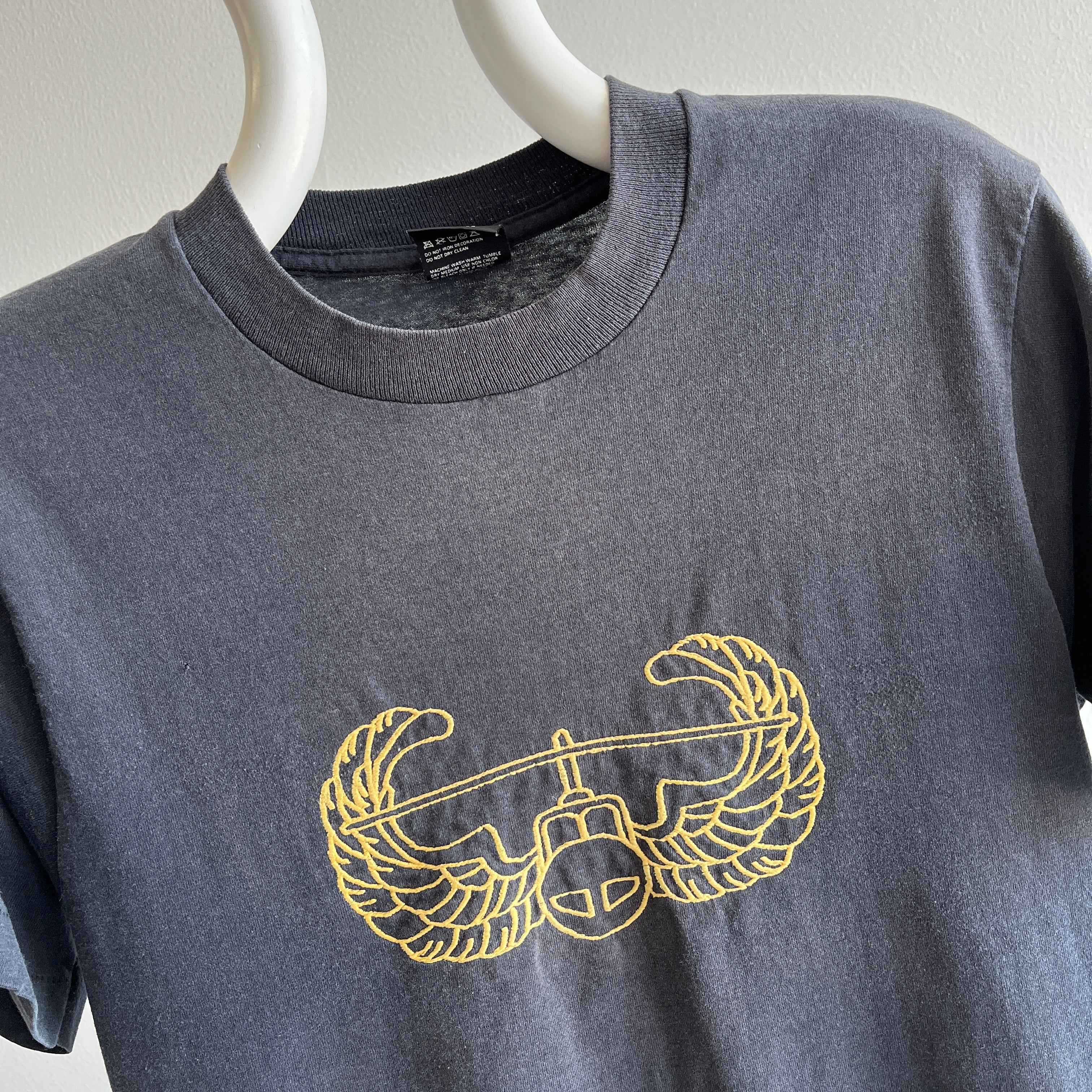 1980s Sun Fade Helicopter with Wings T-Shirt