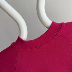 1980s Medium Weight Magenta Pink Blank Raglan