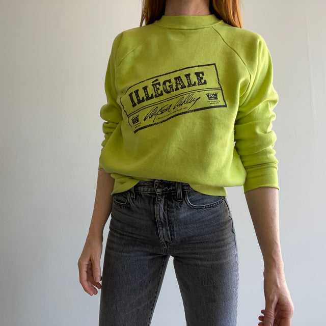 1989 Illegale Alyssa Ashley Fragrance Sweat-shirt publicitaire vert citron