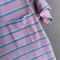 1980s Delightful Striped Polo with a Perfect Pocket
