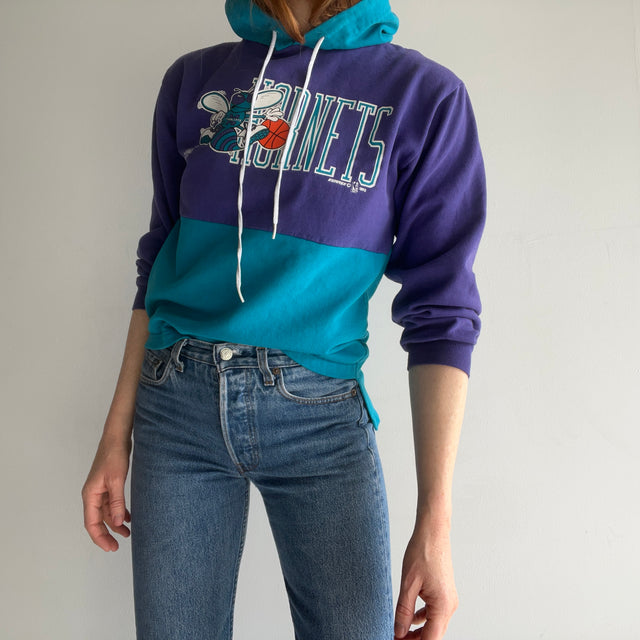 1993 Charlotte Hornets Color Block Hoodie Sweatshirt