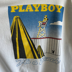 1980s !!! Super Thin Playboy - It's a Beach - Mended Sweatshirt