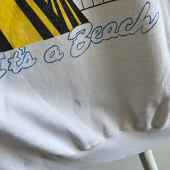 1980s !!! Super Thin Playboy - It's a Beach - Mended Sweatshirt