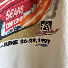 1997 Winston Racing Beat Up and Thrashed T-shirt en coton blanc cassé parfaitement