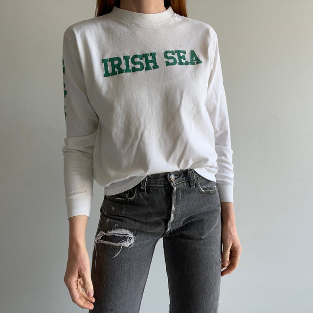 1980s Irish Sea Channel Islands Front and Back Long Sleeve T-Shirt - YES!