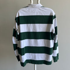 Maillot de rugby vert et blanc des années 1980