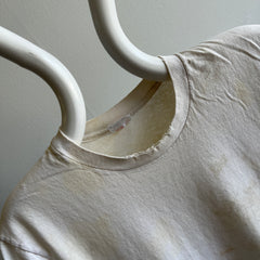 1990s Perfectly Age Stained Blank White (Used to be) T-Shirt