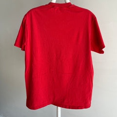 T-shirt à poche rouge en coton des années 1980 - Coupe parfaite (IMO)