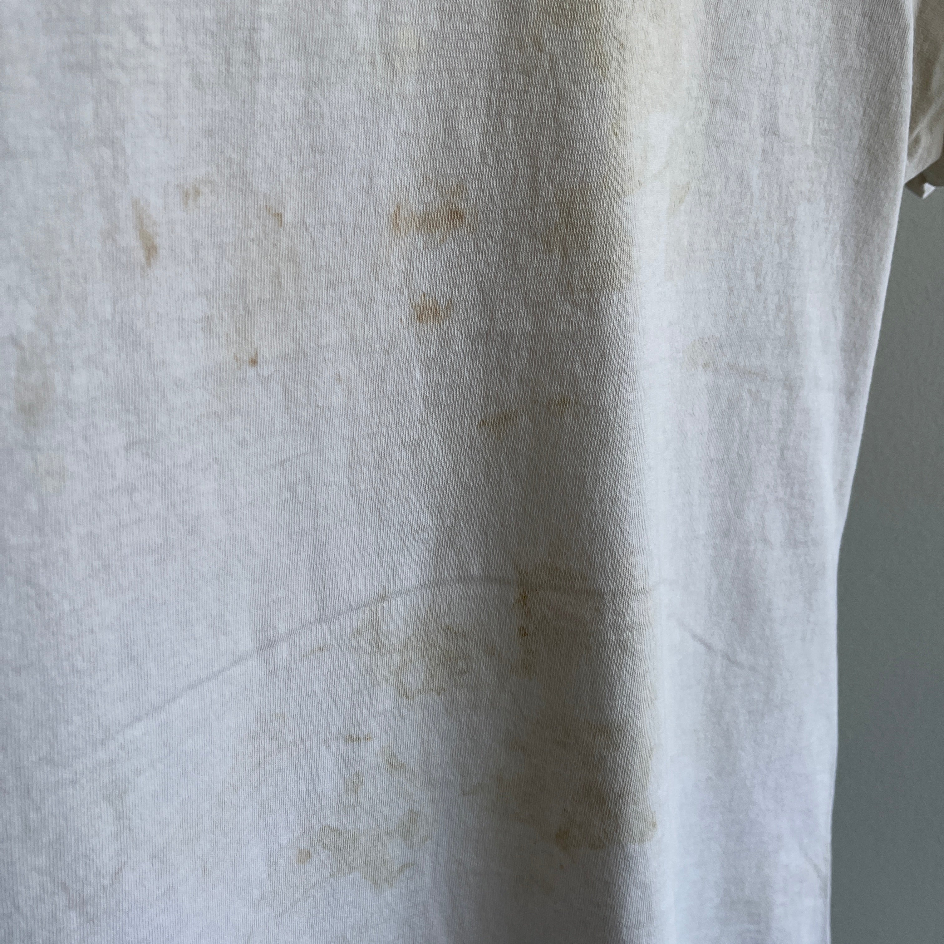 1990s Perfectly Age Stained Blank White (Used to be) T-Shirt