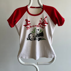 1970s Baby Tee Style Shanghai Baseball Ring T-Shirt - OMG !!!