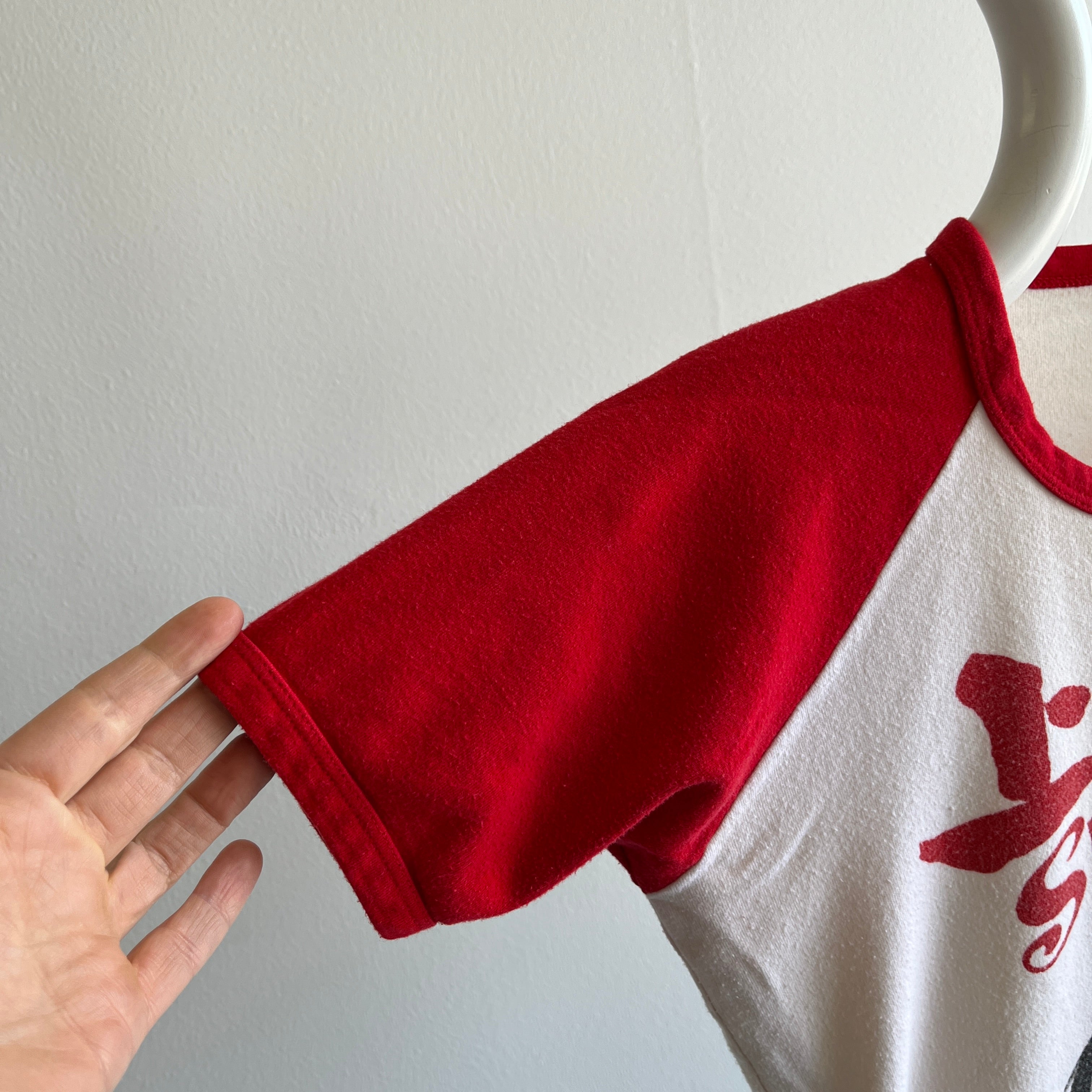 1970s Baby Tee Style Shanghai Baseball Ring T-Shirt - OMG!!!