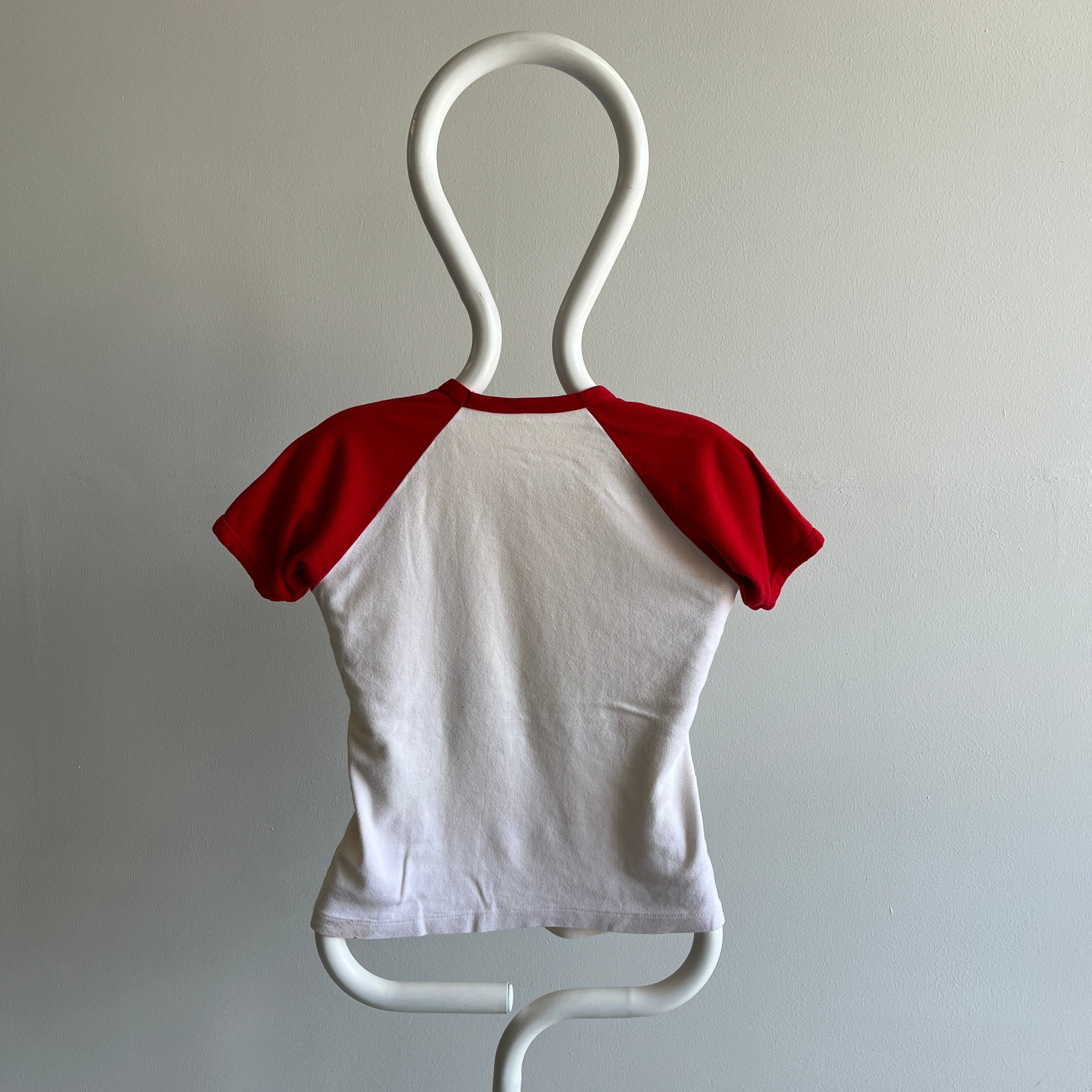 1970s Baby Tee Style Shanghai Baseball Ring T-Shirt - OMG !!!