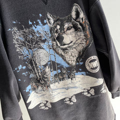 1990s Ok, WOW, Wolf Sweatshirt Dress/ 