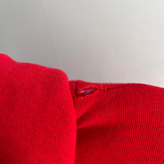 1980s Stained Red Zip Up Hoodie