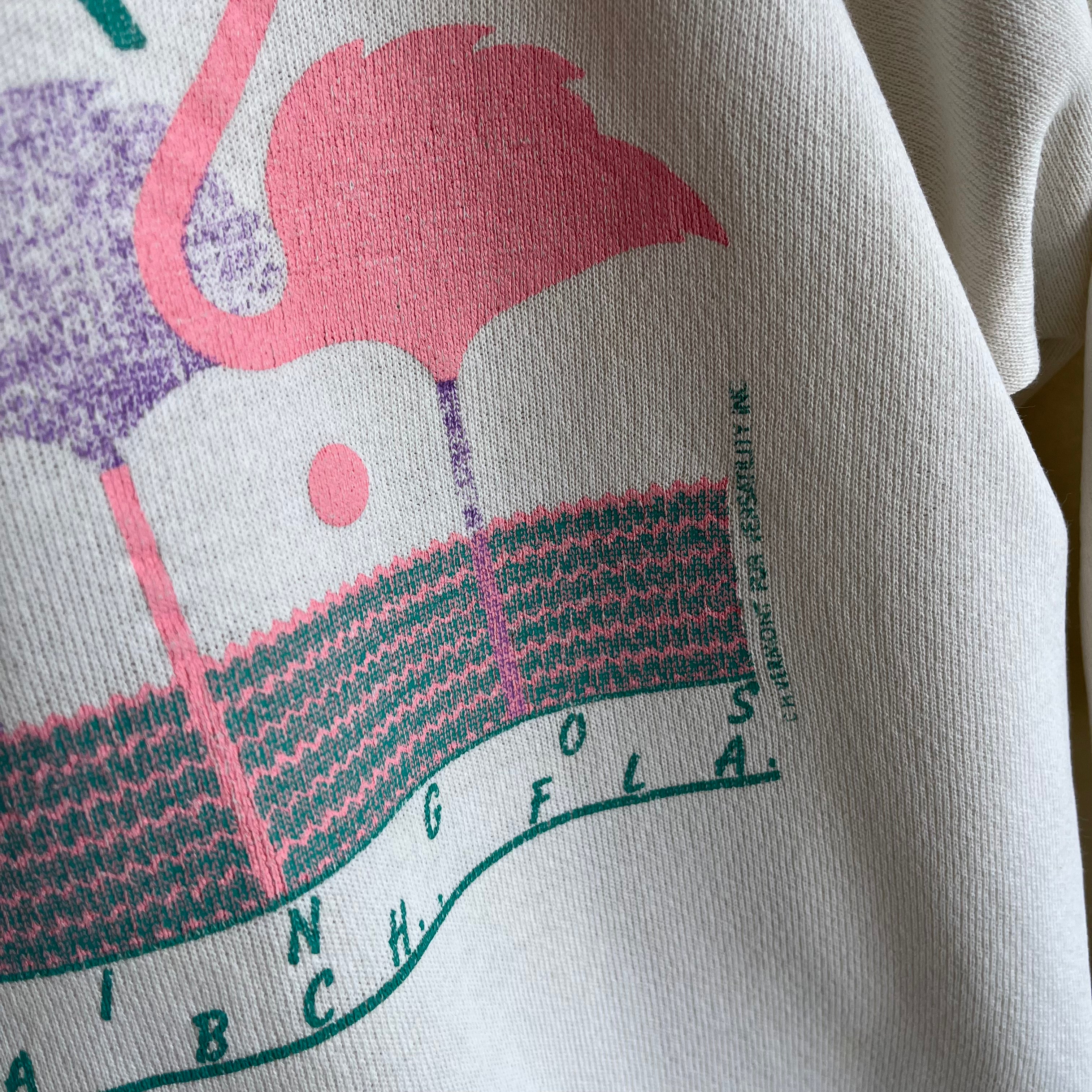 1980s Flamingoes on Madeira Beach, Florida - Sweatshirt