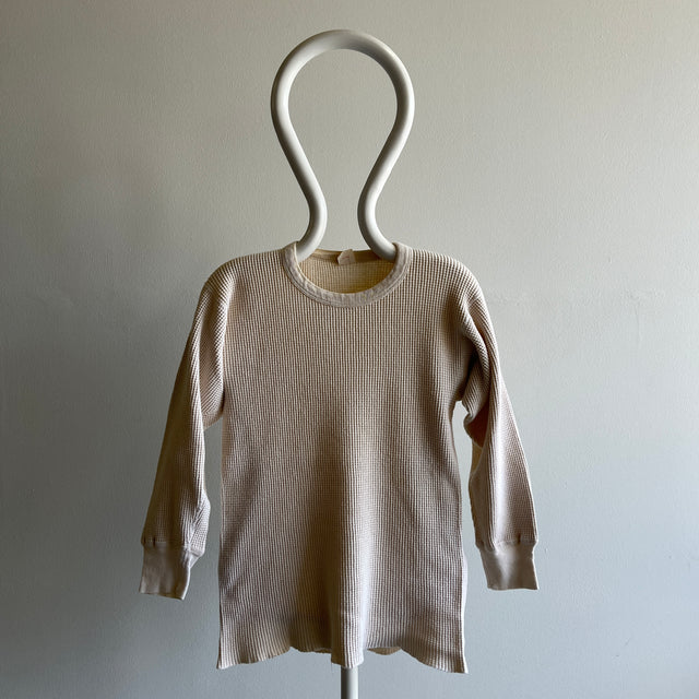 1960/70s Arctex Heavyweight Cotton Off White Waffle Knit Thermal - YES!